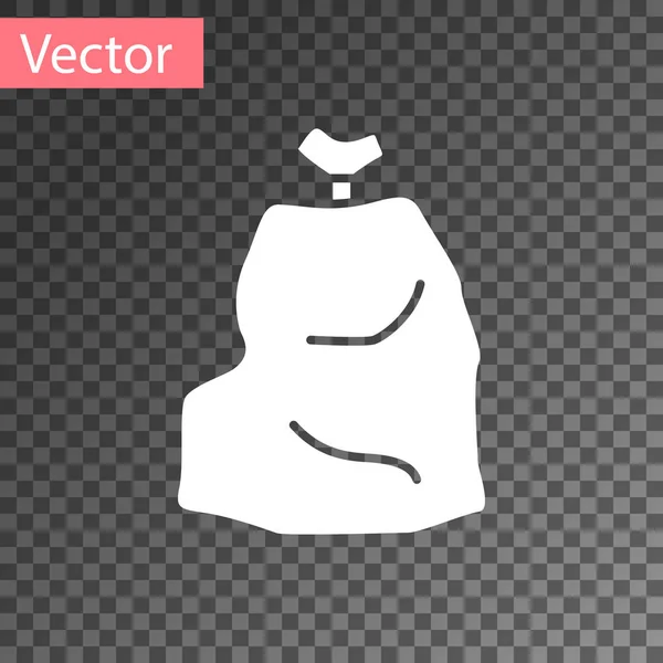 Ikona Bílého Pytle Průhledném Pozadí Vektorová Ilustrace — Stockový vektor