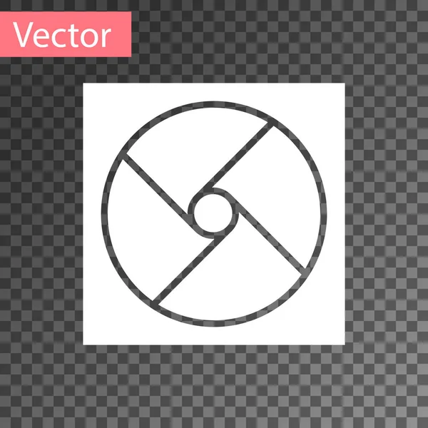 Icône Ventilation Blanche Isolée Sur Fond Transparent Illustration Vectorielle — Image vectorielle