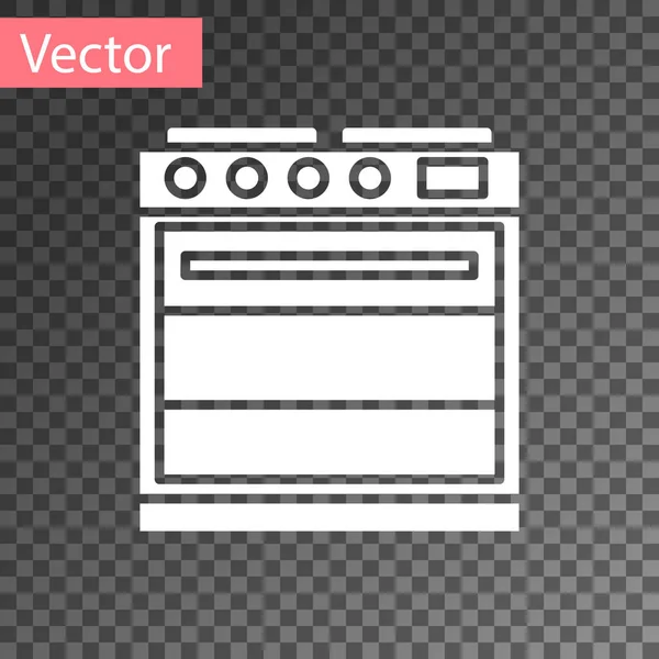 Ícone Forno Branco Isolado Fundo Transparente Fogão Sinal Forno Gás — Vetor de Stock