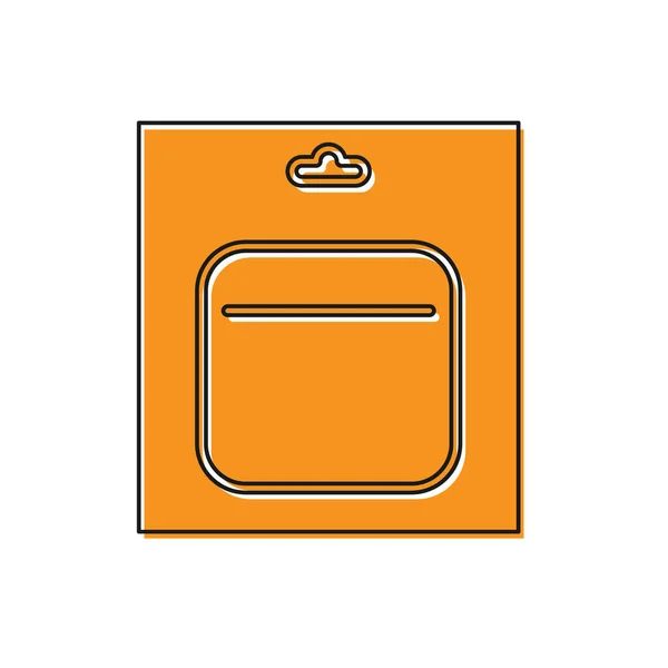 Orange Battery Pack Icon Isolated White Background Lightning Bolt Symbol — 图库矢量图片