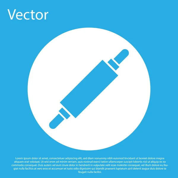 Blaues Nudelsymbol Isoliert Auf Blauem Hintergrund Weißer Kreis Knopf Vektorillustration — Stockvektor
