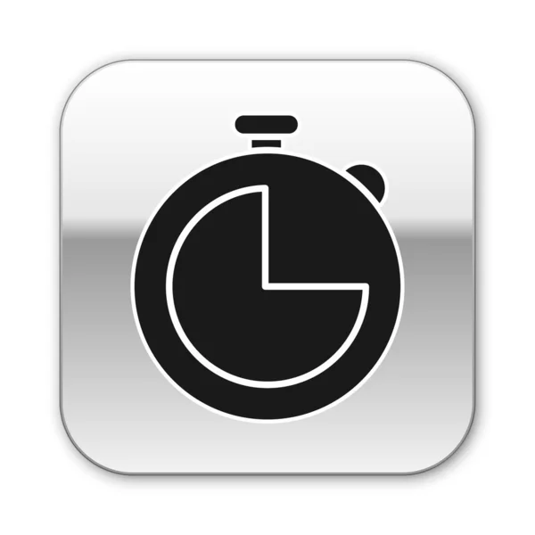 Black Kitchen Timer Icon Izolat Fundal Alb Ustensil Gătit Buton — Vector de stoc