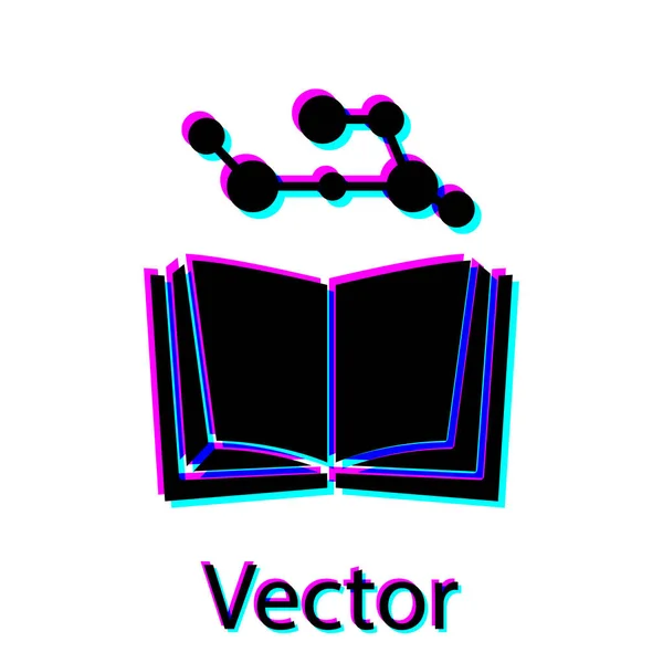Schwarzes Aufgeschlagenes Buchsymbol Isoliert Auf Weißem Hintergrund Vektorillustration — Stockvektor
