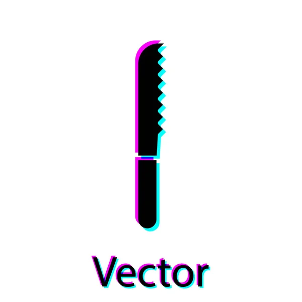 Schwarzbrot Messer Symbol Isoliert Auf Weißem Hintergrund Bestecksymbol Vorhanden Vektorillustration — Stockvektor