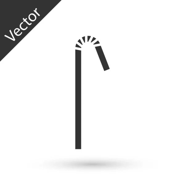 Grey Drinking Plastic Straw Icon Isolated White Background Vector Illustration — Stock Vector