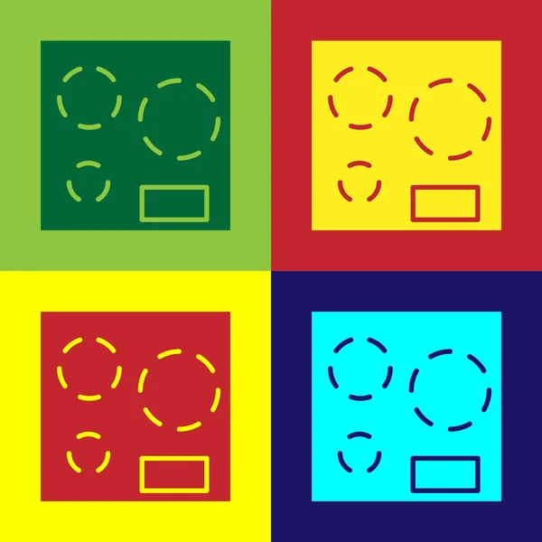 Farb Elektroherd Symbol Isoliert Auf Farbhintergrund Kochschild Kochfeld Mit Vier — Stockvektor