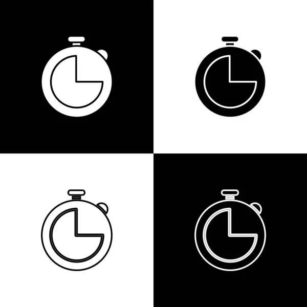Set Küche Timer Symbol Isoliert Auf Schwarz Weißem Hintergrund Kochutensilien — Stockvektor