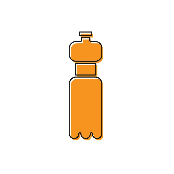 Orange Bottle Water Icon Isolated White Background Soda Aqua Drink — Stock Vector