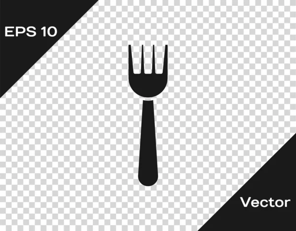 Grey Disposable Plastic Fork Icon Isolated Transparent Background Vector Illustration — 图库矢量图片