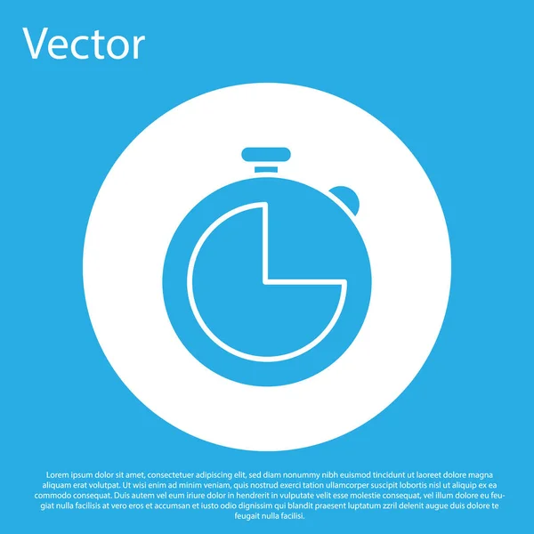 Blaues Küchenzeitsymbol Auf Blauem Hintergrund Kochutensilien Weißer Kreis Knopf Vektorillustration — Stockvektor
