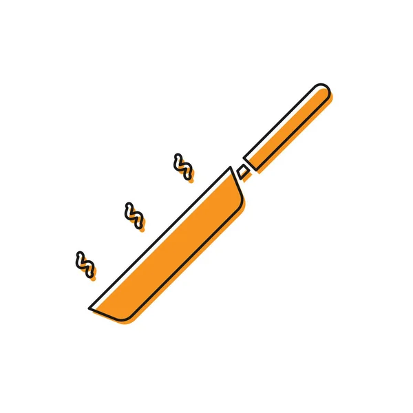 Orangefarbenes Pfannensymbol Isoliert Auf Weißem Hintergrund Frittieren Oder Braten Vektorillustration — Stockvektor