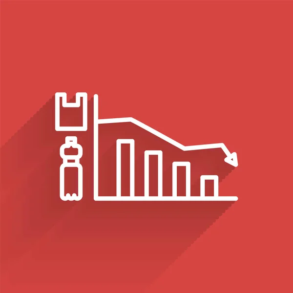 Weiße Linie Ökologie Infografik Symbol Isoliert Mit Langem Schatten Vektorillustration — Stockvektor