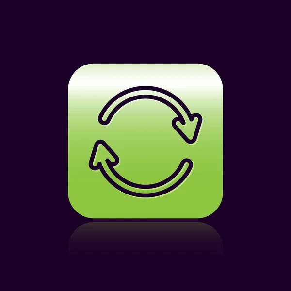Black Line Refresh Icon Isolated Black Background Reload Symbol Rotation — 스톡 벡터