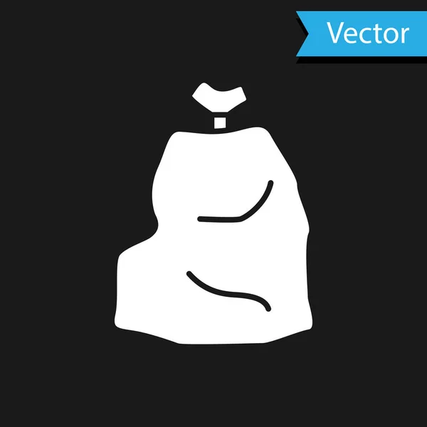 Иконка Сумки Белого Цвета Выделена Черном Фоне Векторная Миграция — стоковый вектор