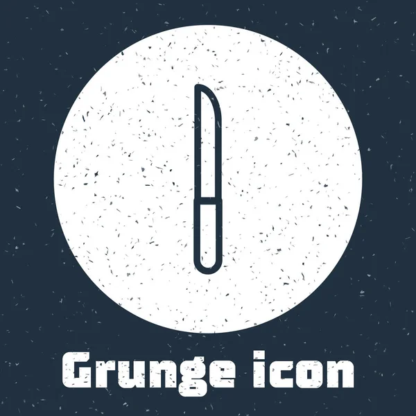 Línea Grunge Icono Cuchillo Aislado Sobre Fondo Gris Símbolo Cubertería — Vector de stock