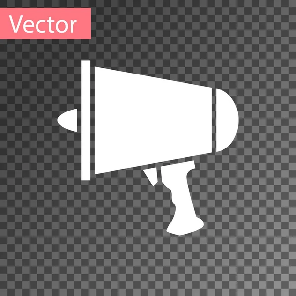 White Spread Word Megaphone Icon Isolated Transparent Background Ilustrasi Vektor - Stok Vektor
