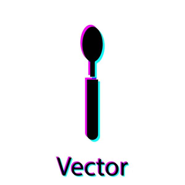 Pictograma Black Spoon Izolată Fundal Alb Ustensil Gătit Semn Tacâmuri — Vector de stoc