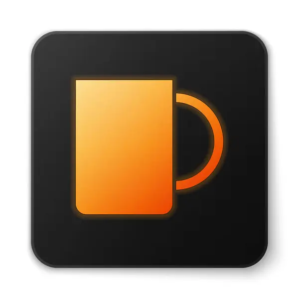 Naranja Brillante Icono Taza Café Neón Aislado Sobre Fondo Blanco — Vector de stock