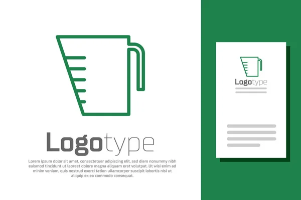 Green Line Measuring Cup 배경에 마르고 상태의 아이콘을 측정하기 것이다 — 스톡 벡터