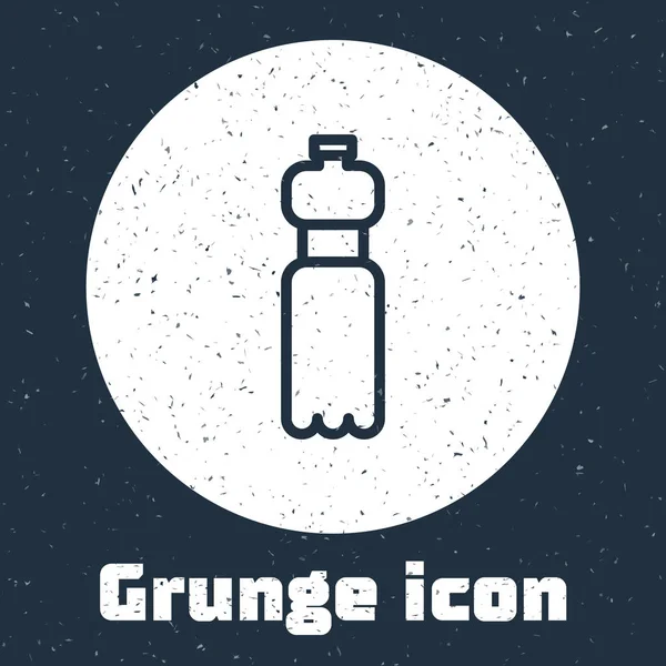 Línea Grunge Icono Botella Agua Aislado Sobre Fondo Gris Signo — Vector de stock