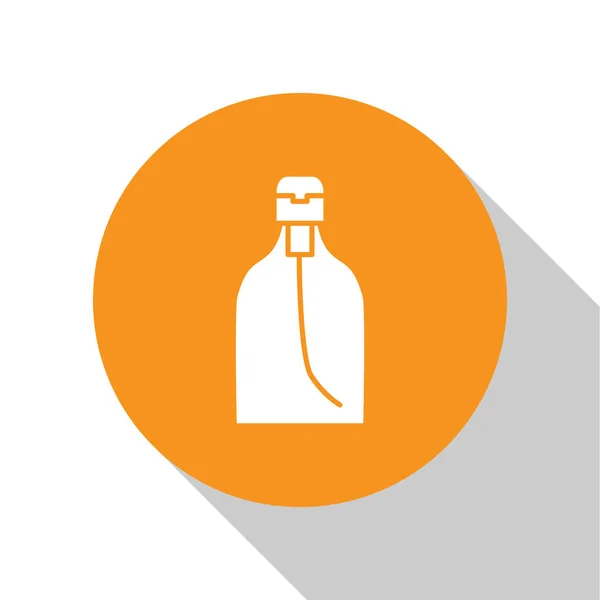 Flacone Bianco Sapone Liquido Antibatterico Con Icona Dispenser Isolata Fondo — Vettoriale Stock