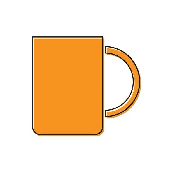 Πορτοκαλί Φλιτζάνι Καφέ Εικονίδιο Απομονώνονται Λευκό Φόντο Ένα Φλιτζάνι Τσάι — Διανυσματικό Αρχείο