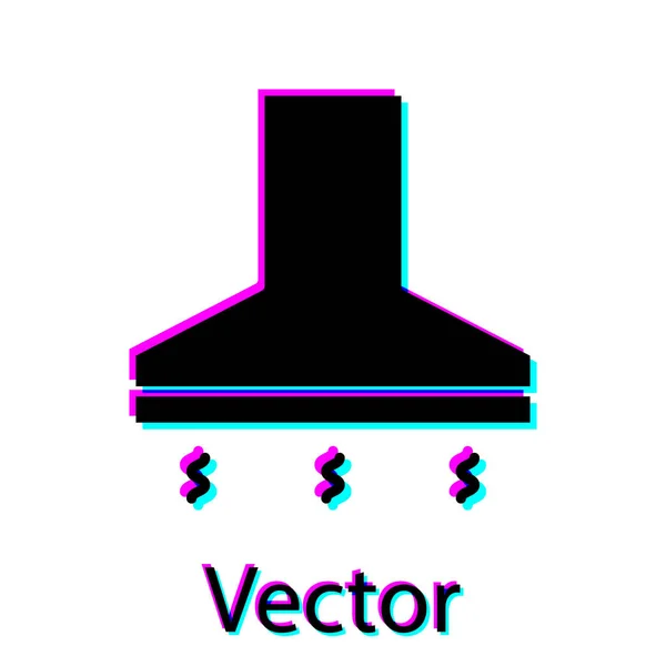 Schwarzes Ventilator Symbol Der Küche Isoliert Auf Weißem Hintergrund Abzugshaube — Stockvektor