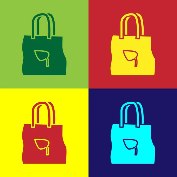 Farbpapier Einkaufstasche Mit Recycling Symbol Auf Farbigem Hintergrund Isoliert Tasche — Stockvektor