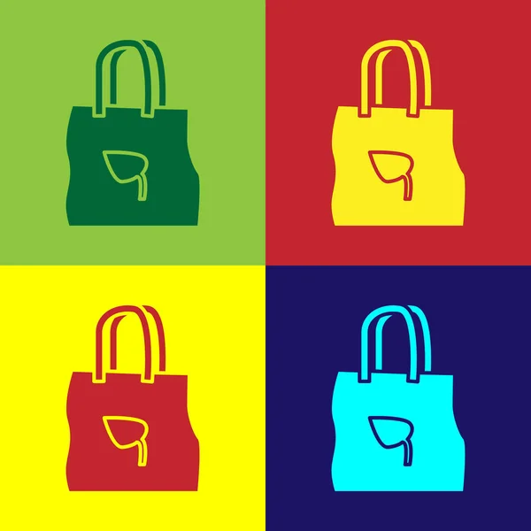 Color Bolsa Compras Papel Con Icono Reciclaje Aislado Fondo Color — Vector de stock