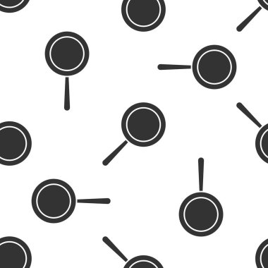 Gri kızartma ikonu beyaz arka planda izole edilmiş pürüzsüz desen. Kızartma veya kızartma gıda sembolü. Vektör İllüstrasyonu