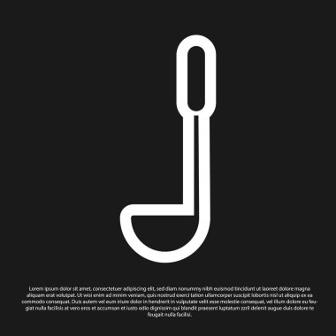 Siyah Mutfak kepçe simgesi siyah arka plan üzerinde izole. Pişirme aleti. Çatal kaşık işareti. Vektör İllüstrasyonu