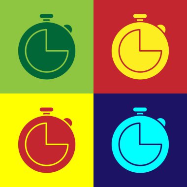 Color Kitchen timer icon isolated on color background. Cooking utensil.  Vector Illustration