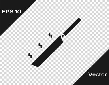 Şeffaf arka planda izole gri tava simgesi. Fry veya kızartma gıda sembolü. Vektör Illustration