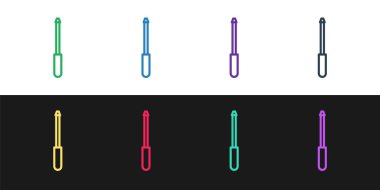 Çizgi bileyici simgesi siyah ve beyaz arkaplanda izole edildi. Vektör İllüstrasyonu