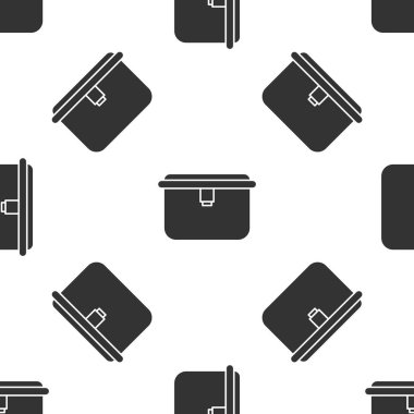 Gri beslenme çantası simgesi beyaz arka planda izole edilmiş kusursuz desen. Vektör İllüstrasyonu