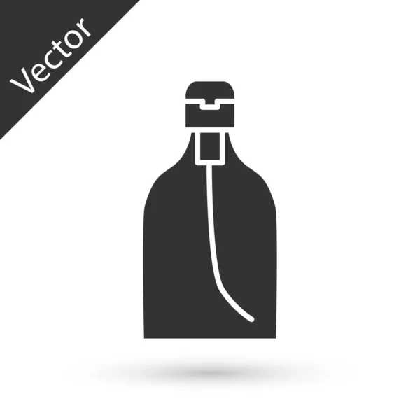 Botella Gris Jabón Líquido Antibacteriano Con Icono Del Dispensador Aislado — Vector de stock