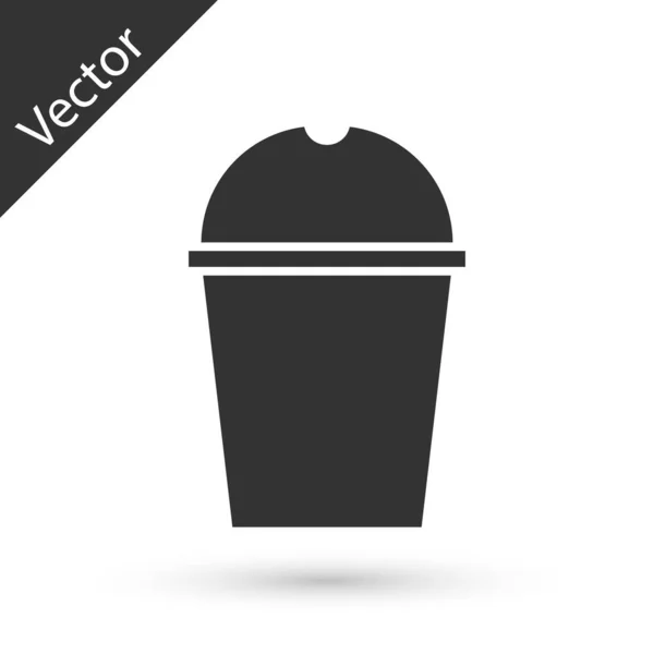 Icône Papier Gris Eau Isolée Sur Fond Blanc Verre Soda — Image vectorielle
