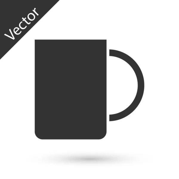 Иконка Чашки Серого Кофе Изолированы Белом Фоне Чашка Чая Горячий — стоковый вектор