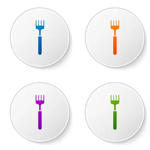 Ikona Color Fork Izolovaná Bílém Pozadí Symbol Příboru Nastavit Ikony — Stockový vektor