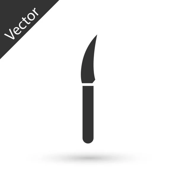 Ikona Šedého Nože Izolovaná Bílém Pozadí Symbol Příbory Vektorová Ilustrace — Stockový vektor