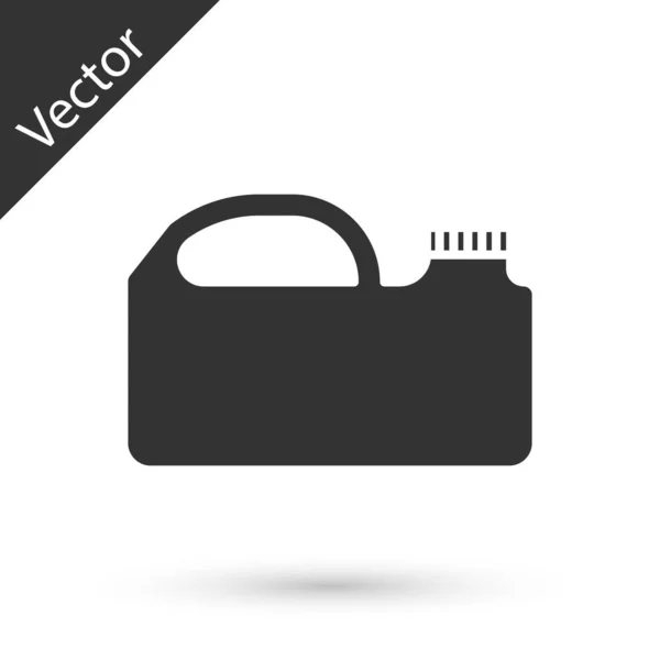 Grey Plastic Canister Motor Machine Oil Icon Isolated White Background — Stok Vektör