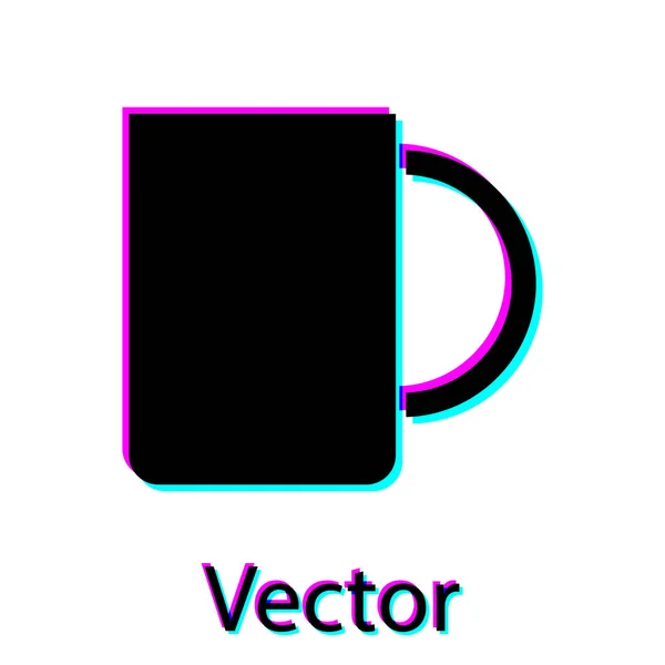 Icono Taza Café Negro Aislado Sobre Fondo Blanco Taza Café — Vector de stock