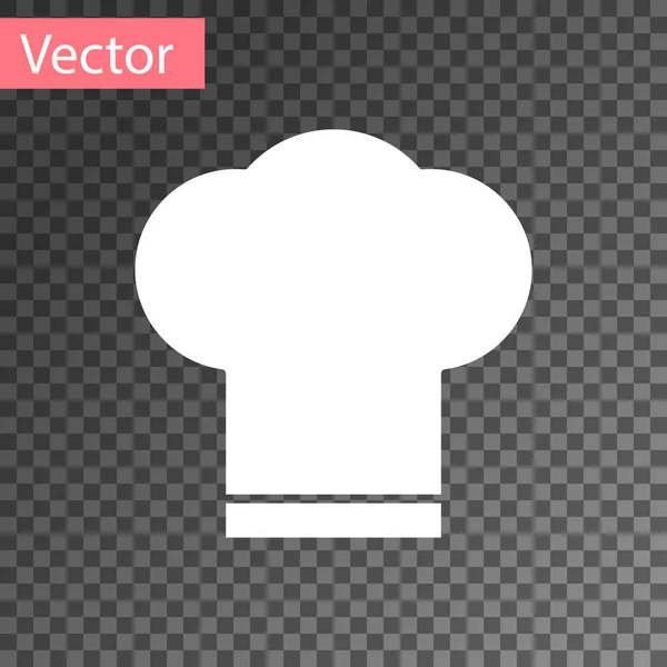 Icône Chapeau Chef Blanc Isolé Sur Fond Transparent Symbole Cuisson — Image vectorielle