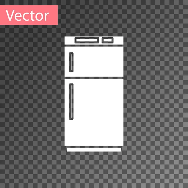 Weißes Kühlschranksymbol Isoliert Auf Transparentem Hintergrund Kühlschrank Mit Gefrierfach Kühlschrank — Stockvektor