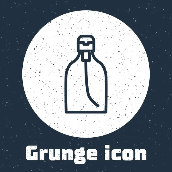 Línea Grunge Botella Jabón Líquido Antibacteriano Con Icono Dispensador Aislado — Vector de stock