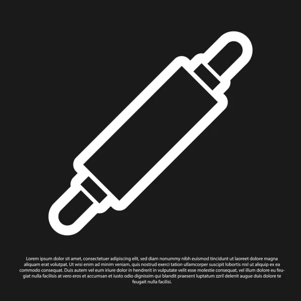 Black Rolling Pin Icon Isolated Black Background Vector Illustration — Stock Vector