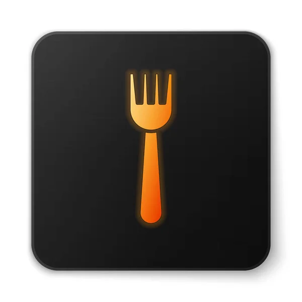Orange Glowing Neon Disposable Plastic Fork Icon Isolated White Background — Stock Vector