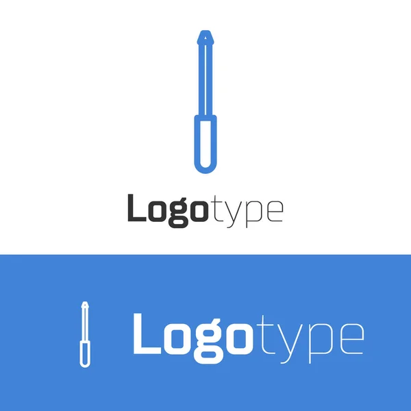 Blue Line Knife Sharpener Icon Isolated White Background Logo Design — 스톡 벡터