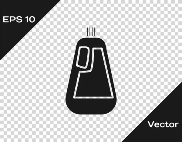 Серый Пластиковая Бутылка Жидкого Стирального Порошка Отбеливатель Мытье Посуды Значок — стоковый вектор
