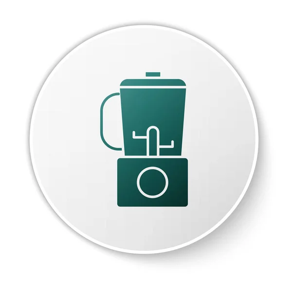 Иконка Green Blender Выделена Белом Фоне Кухня Электрический Стационарный Блендер — стоковый вектор